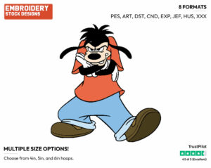 Max With Arms Crossed - Goof Troop - TV Shows - Disney Embroidery Design in 3 sizes & 8 formats