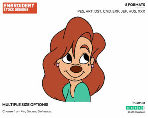 Roxanne's Face - Goof Troop - TV Shows - Disney Embroidery Design in 3 sizes & 8 formats