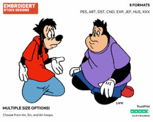 Max, P.J. - Goof Troop - TV Shows - Disney Embroidery Design in 3 sizes & 8 formats