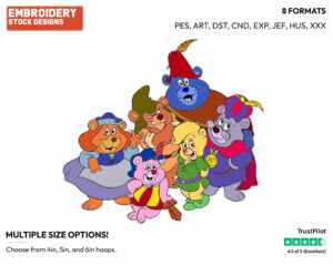 Grammi, Sunni, Gruffi, Tummi, Zummi, Cubbi - Gummi Bears - TV Shows - Disney Embroidery Design in 3 sizes & 8 formats