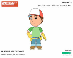 Manny - Handy Manny - TV Shows - Disney Embroidery Design in 3 sizes & 8 formats