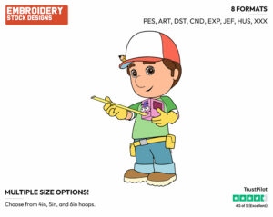 Manny, Stretch - Handy Manny - TV Shows - Disney Embroidery Design in 3 sizes & 8 formats