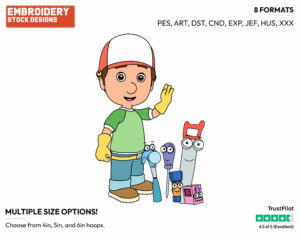 Manny, Tools - Handy Manny - TV Shows - Disney Embroidery Design in 3 sizes & 8 formats