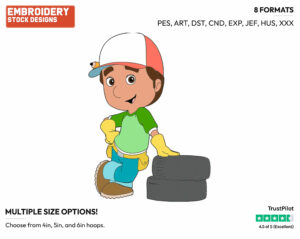Manny - Handy Manny - TV Shows - Disney Embroidery Design in 3 sizes & 8 formats