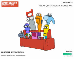 Pat, Felipe, Dusty, Rusty, Squeeze, Turner, Stretch - Handy Manny - TV Shows - Disney Embroidery Design in 3 sizes & 8 formats