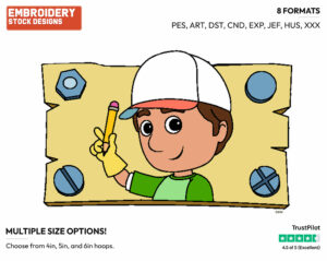 Manny - Handy Manny - TV Shows - Disney Embroidery Design in 3 sizes & 8 formats