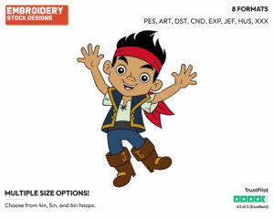 Jake - Jake and the Neverland Pirates - TV Shows - Disney Embroidery Design in 3 sizes & 8 formats