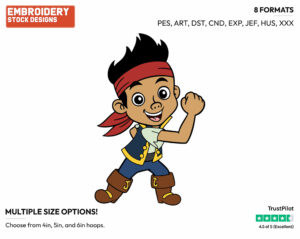 Jake - Jake and the Neverland Pirates - TV Shows - Disney Embroidery Design in 3 sizes & 8 formats