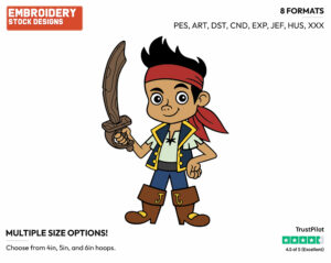 Jake, Sword - Jake and the Neverland Pirates - TV Shows - Disney Embroidery Design in 3 sizes & 8 formats