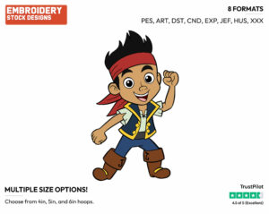 Jake - Jake and the Neverland Pirates - TV Shows - Disney Embroidery Design in 3 sizes & 8 formats