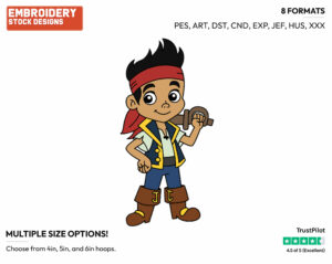 Jake - Jake and the Neverland Pirates - TV Shows - Disney Embroidery Design in 3 sizes & 8 formats