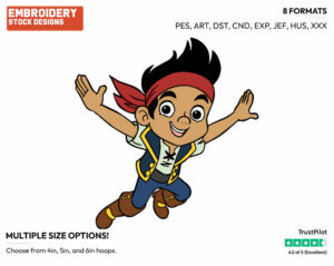 Jake - Jake and the Neverland Pirates - TV Shows - Disney Embroidery Design in 3 sizes & 8 formats