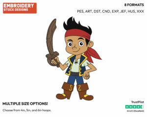 Jake - Jake and the Neverland Pirates - TV Shows - Disney Embroidery Design in 3 sizes & 8 formats