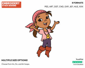 Izzy - Jake and the Neverland Pirates - TV Shows - Disney Embroidery Design in 3 sizes & 8 formats