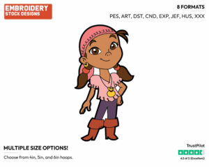 Izzy - Jake and the Neverland Pirates - TV Shows - Disney Embroidery Design in 3 sizes & 8 formats
