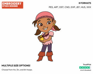 Izzy - Jake and the Neverland Pirates - TV Shows - Disney Embroidery Design in 3 sizes & 8 formats