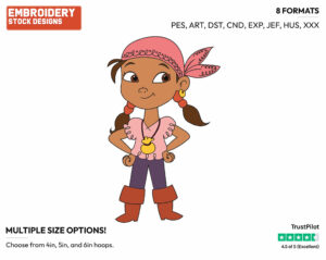 Izzy - Jake and the Neverland Pirates - TV Shows - Disney Embroidery Design in 3 sizes & 8 formats