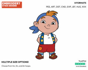 Cubby - Jake and the Neverland Pirates - TV Shows - Disney Embroidery Design in 3 sizes & 8 formats