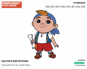 Cubby - Jake and the Neverland Pirates - TV Shows - Disney Embroidery Design in 3 sizes & 8 formats