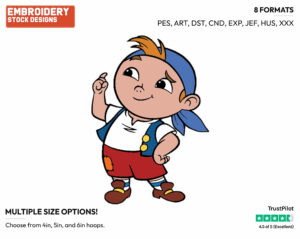 Cubby - Jake and the Neverland Pirates - TV Shows - Disney Embroidery Design in 3 sizes & 8 formats