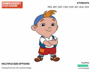 Cubby - Jake and the Neverland Pirates - TV Shows - Disney Embroidery Design in 3 sizes & 8 formats