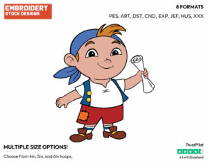 Cubby - Jake and the Neverland Pirates - TV Shows - Disney Embroidery Design in 3 sizes & 8 formats