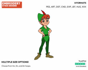 Peter Pan - Jake and the Neverland Pirates - TV Shows - Disney Embroidery Design in 3 sizes & 8 formats