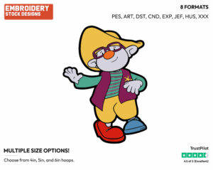 Skeebo - JoJo's Circus - TV Shows - Disney Embroidery Design in 3 sizes & 8 formats