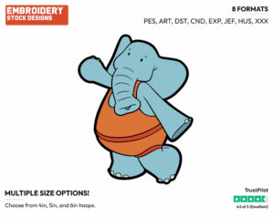 Dinky Pachyderm - JoJo's Circus - TV Shows - Disney Embroidery Design in 3 sizes & 8 formats