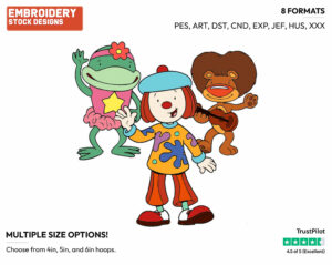 Jojo, Goliath, Croaky - JoJo's Circus - TV Shows - Disney Embroidery Design in 3 sizes & 8 formats