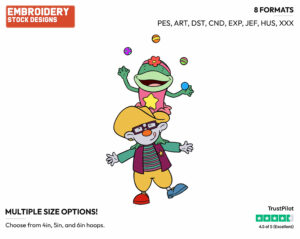 Skeebo, Croaky - JoJo's Circus - TV Shows - Disney Embroidery Design in 3 sizes & 8 formats