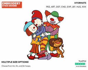 Jojo, Goliath, Peaches, Mr. Tickle - JoJo's Circus - TV Shows - Disney Embroidery Design in 3 sizes & 8 formats