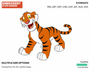Shere Khan - Jungle Cubs - TV Shows - Disney Embroidery Design in 3 sizes & 8 formats