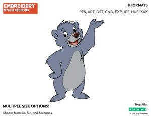 Baloo - Jungle Cubs - TV Shows - Disney Embroidery Design in 3 sizes & 8 formats