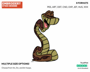 Kaa - Jungle Cubs - TV Shows - Disney Embroidery Design in 3 sizes & 8 formats