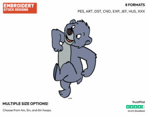 Baloo - Jungle Cubs - TV Shows - Disney Embroidery Design in 3 sizes & 8 formats