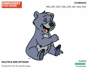 Baloo - Jungle Cubs - TV Shows - Disney Embroidery Design in 3 sizes & 8 formats