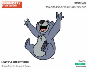 Baloo - Jungle Cubs - TV Shows - Disney Embroidery Design in 3 sizes & 8 formats