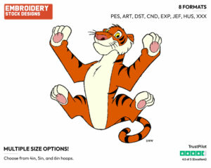 Shere Khan - Jungle Cubs - TV Shows - Disney Embroidery Design in 3 sizes & 8 formats