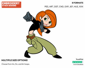 Kim Possible - Kim Possible - TV Shows - Disney Embroidery Design in 3 sizes & 8 formats