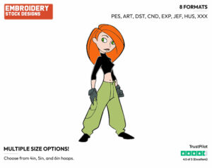Kim Possible - Kim Possible - TV Shows - Disney Embroidery Design in 3 sizes & 8 formats