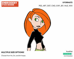 Kim Possible - Kim Possible - TV Shows - Disney Embroidery Design in 3 sizes & 8 formats