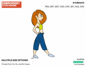 Kim Possible - Kim Possible - TV Shows - Disney Embroidery Design in 3 sizes & 8 formats