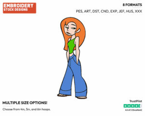 Kim Possible - Kim Possible - TV Shows - Disney Embroidery Design in 3 sizes & 8 formats