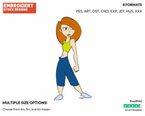 Kim Possible - Kim Possible - TV Shows - Disney Embroidery Design in 3 sizes & 8 formats