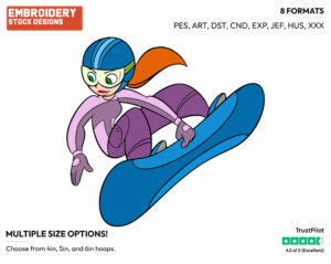 Kim Possible Snowboarding - Kim Possible - TV Shows - Disney Embroidery Design in 3 sizes & 8 formats