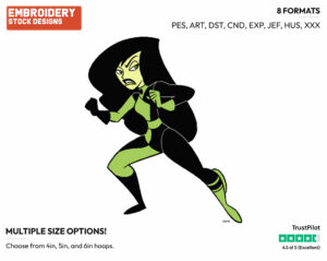 Shego - Kim Possible - TV Shows - Disney Embroidery Design in 3 sizes & 8 formats