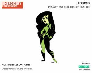 Shego - Kim Possible - TV Shows - Disney Embroidery Design in 3 sizes & 8 formats