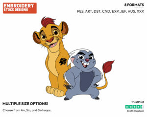 Kion, Bunga - The Lion Guard - TV Shows - Disney Embroidery Design in 3 sizes & 8 formats