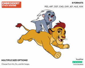 Kion, Bunga - The Lion Guard - TV Shows - Disney Embroidery Design in 3 sizes & 8 formats